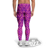 Purple Hexagonal Shape Print Pattern Men's Leggings-grizzshop