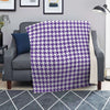 Purple Houndstooth Print Blanket-grizzshop