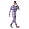 Purple Houndstooth Print Men's Pajamas-grizzshop