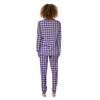 Purple Houndstooth Print Women's Pajamas-grizzshop