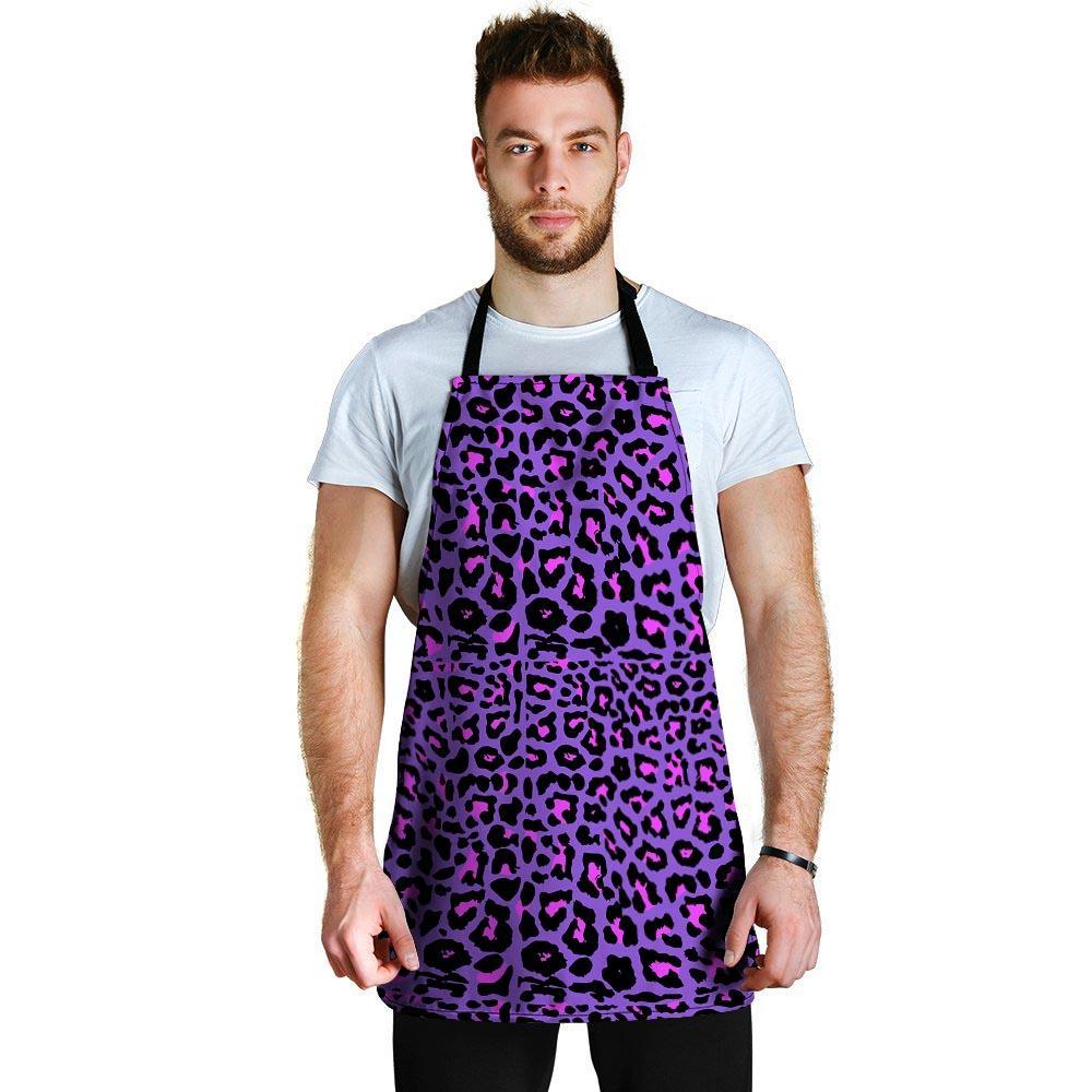 Purple Leopard Men's Apron-grizzshop