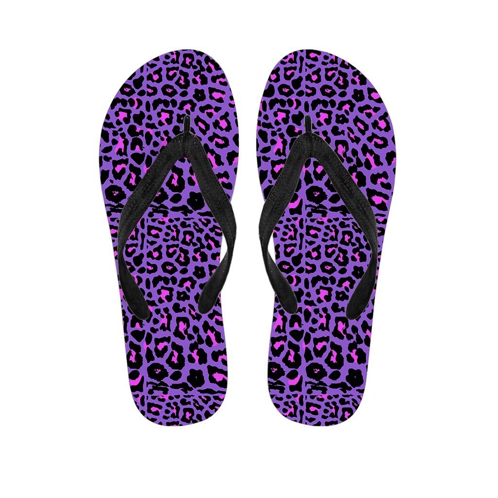 Purple Leopard Men's Flip Flops-grizzshop