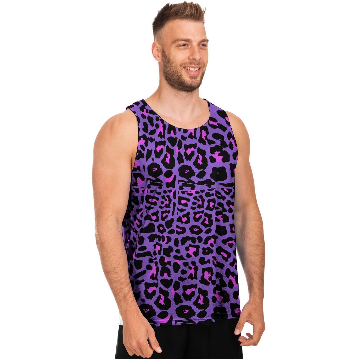 Purple Leopard Men's Tank Tops-grizzshop