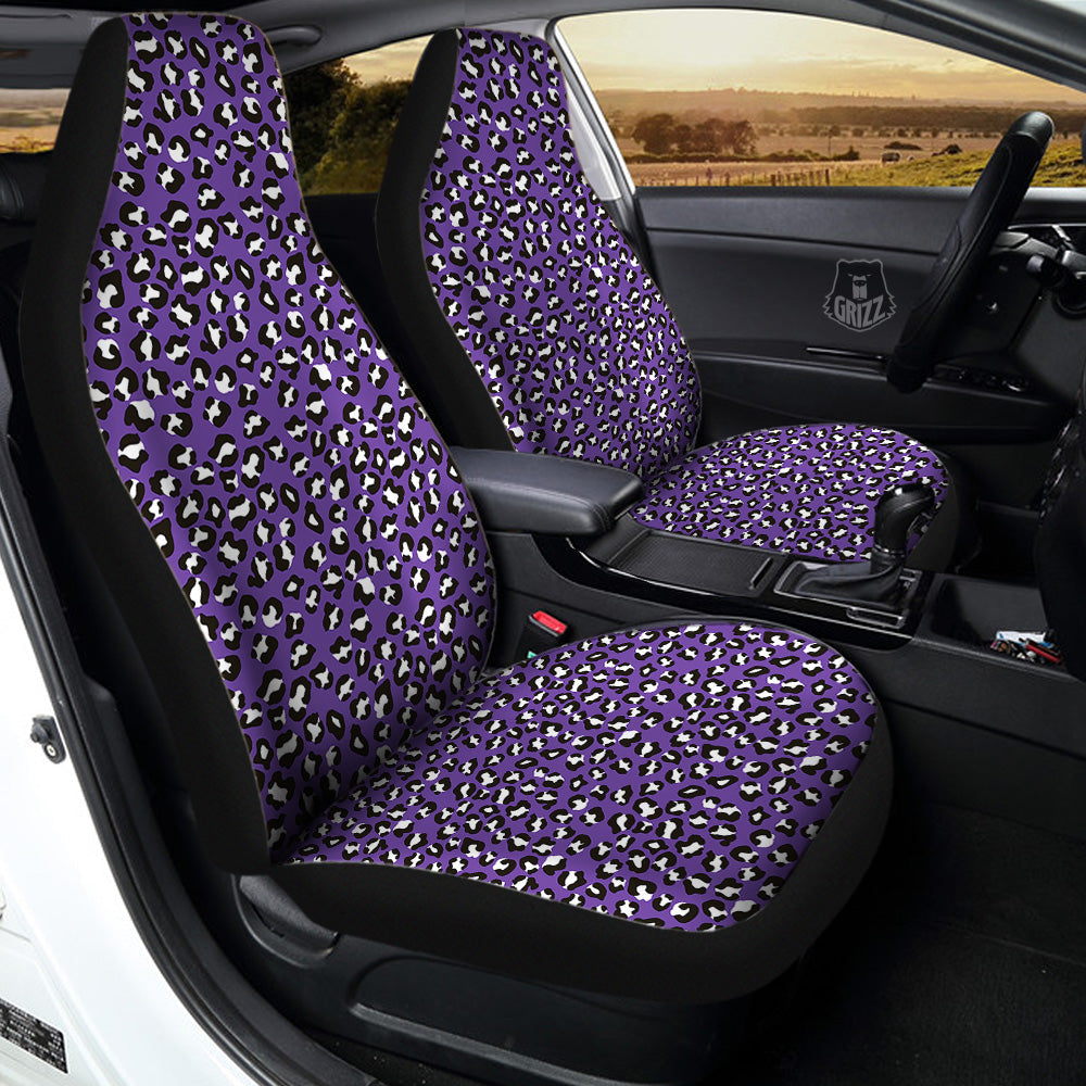 Purple Leopard Print Pattern Car Seat Covers-grizzshop