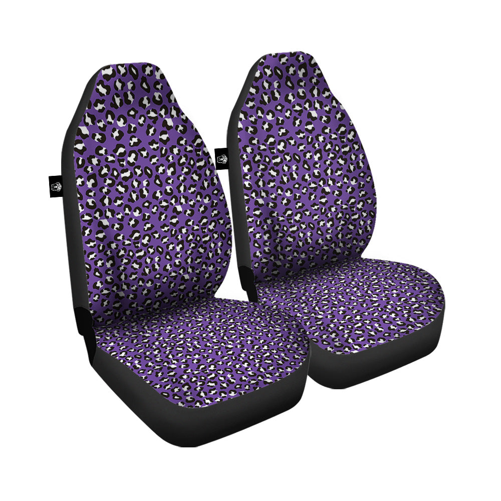 Purple Leopard Print Pattern Car Seat Covers-grizzshop