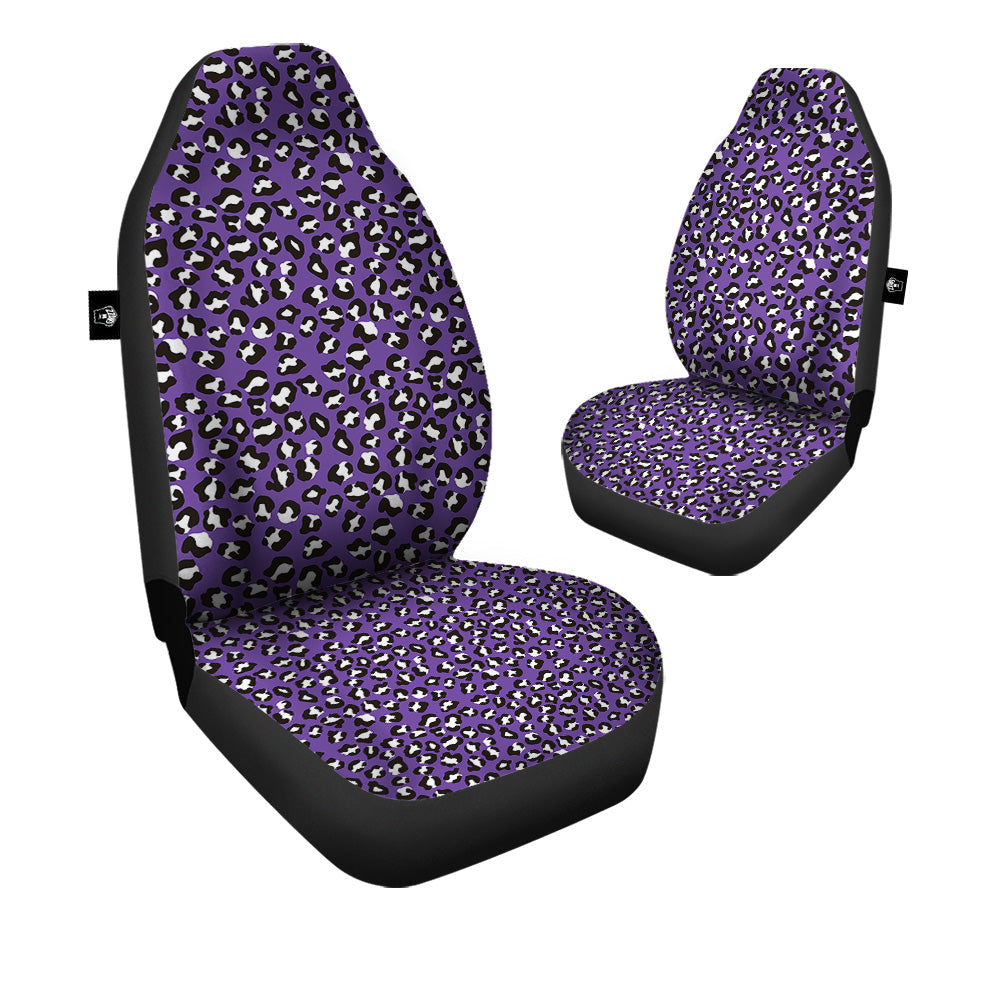 Purple Leopard Print Pattern Car Seat Covers-grizzshop