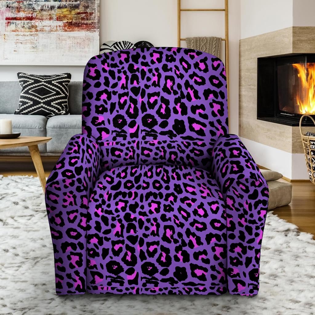Purple Leopard Recliner Cover-grizzshop