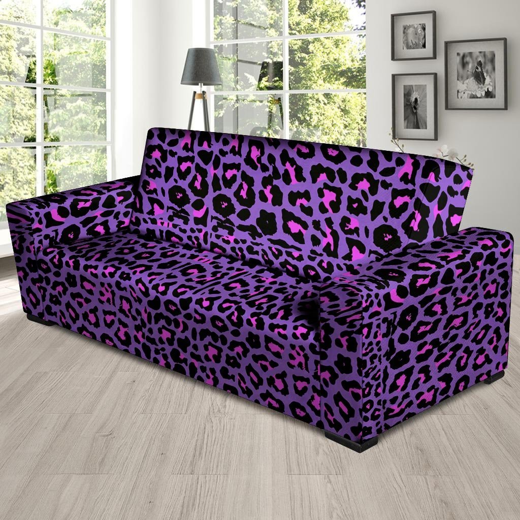 Purple Leopard Sofa Cover-grizzshop