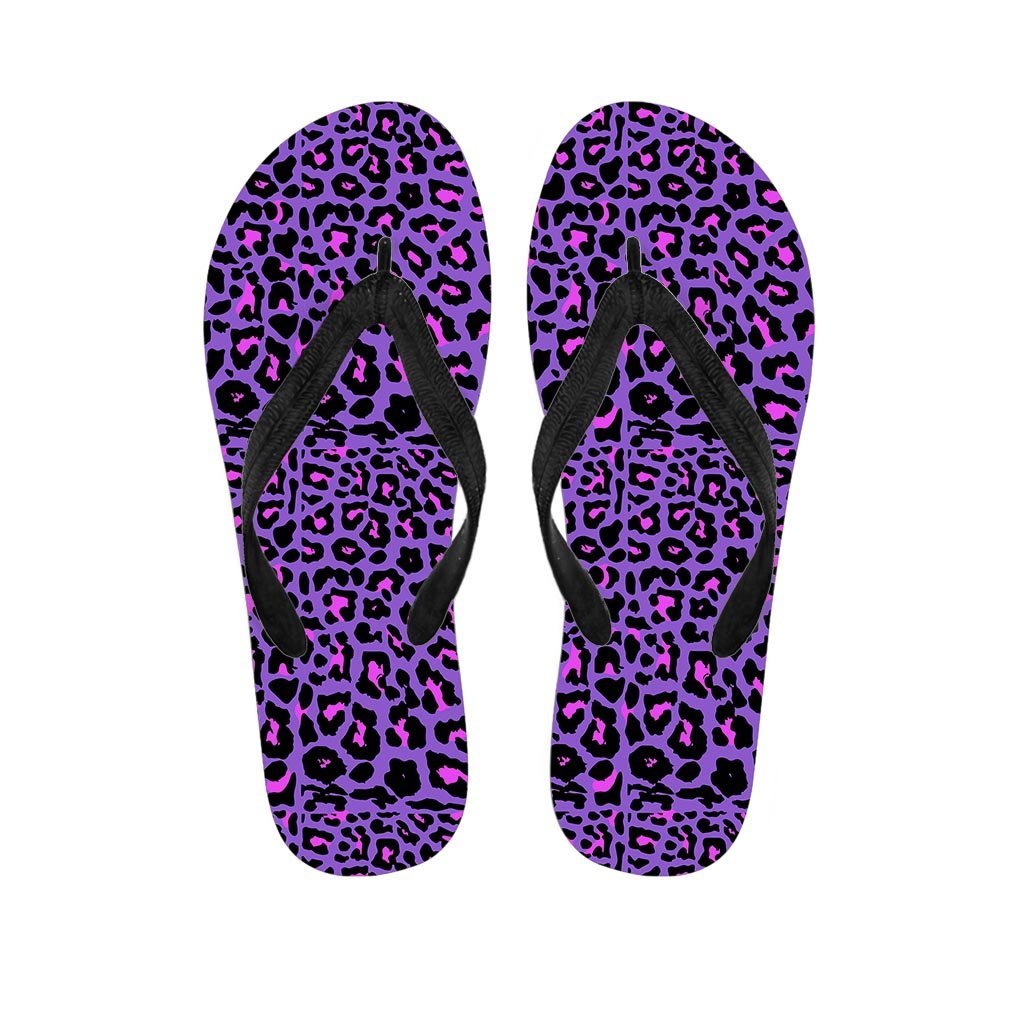 Purple Leopard Women's Flip Flops-grizzshop