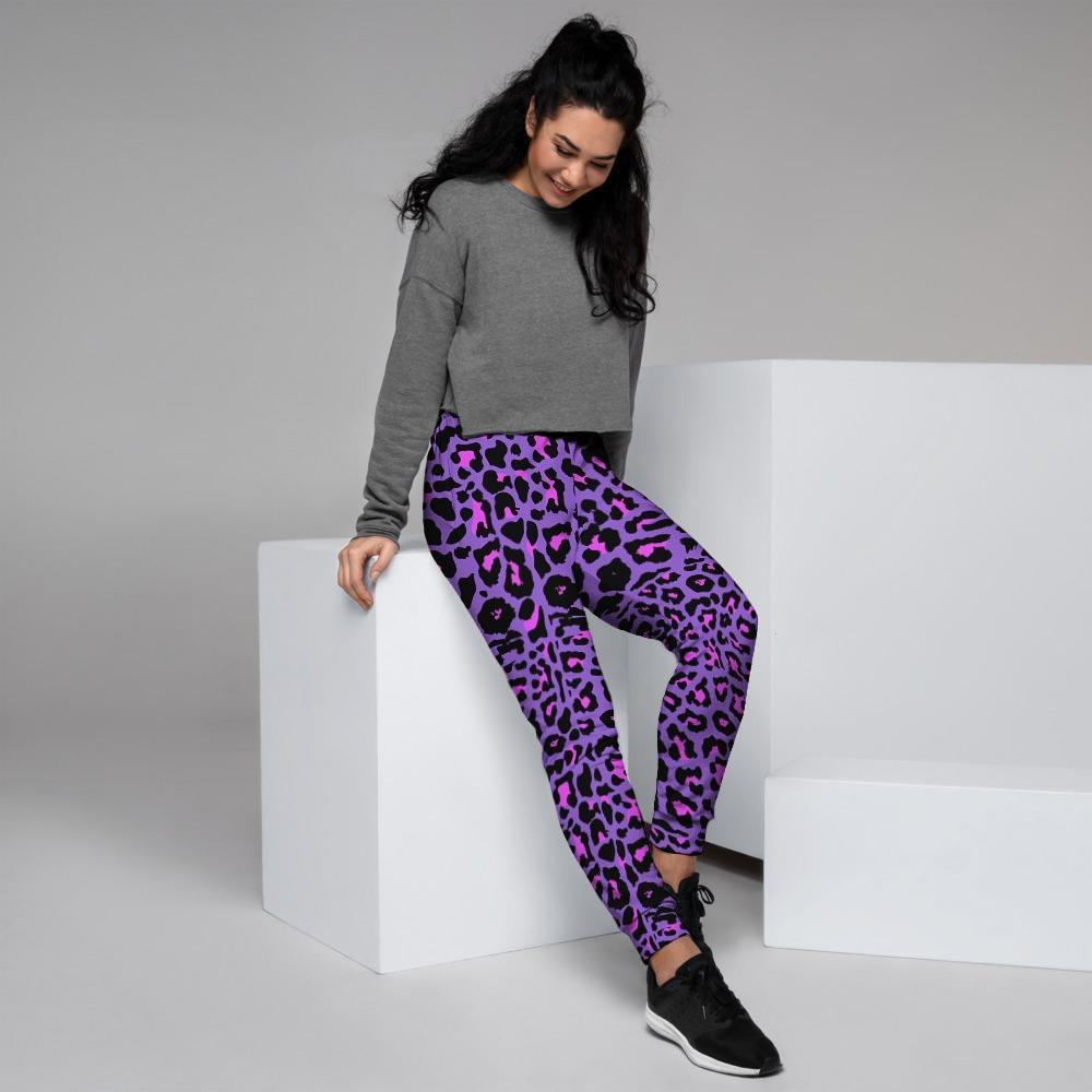 Purple Leopard Women's Joggers-grizzshop