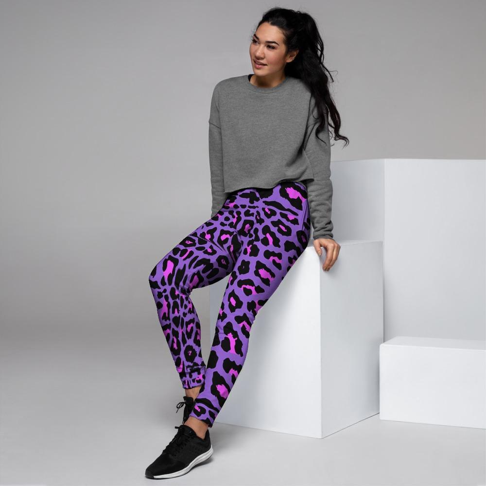 Purple Leopard Women's Joggers-grizzshop