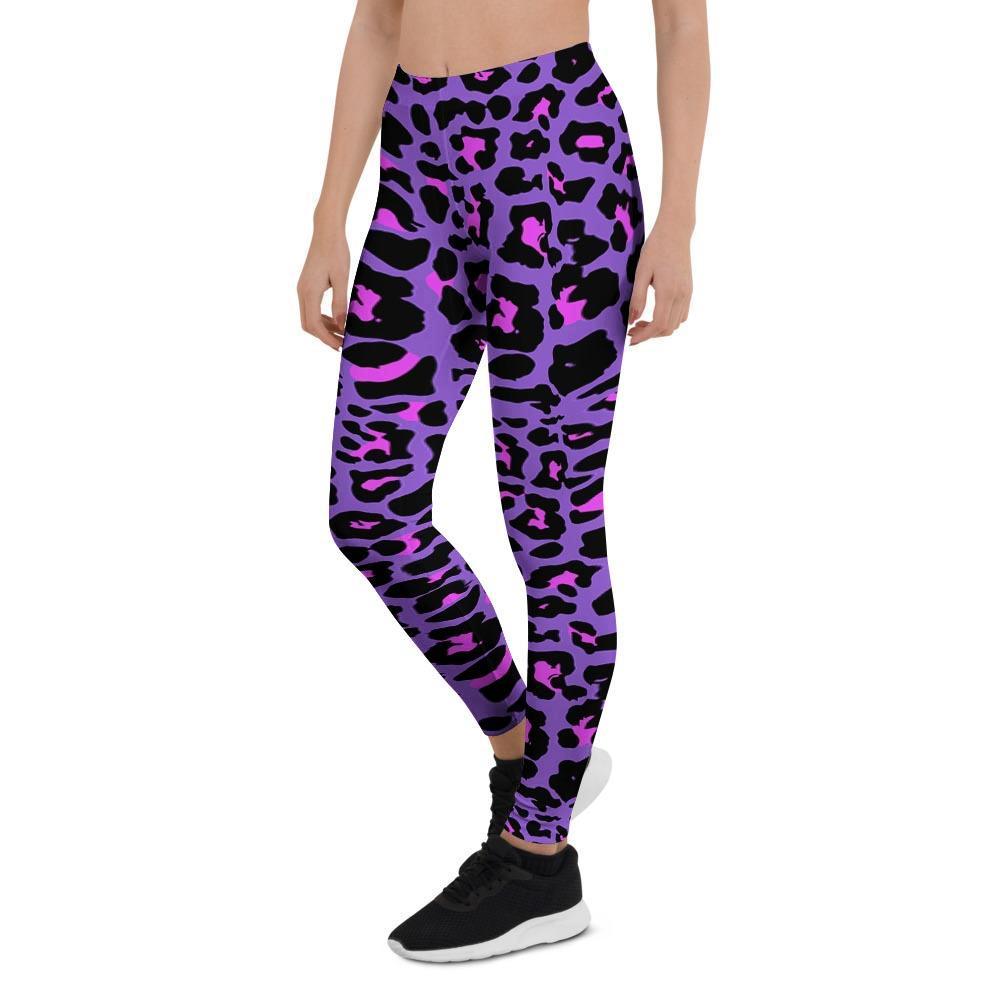 Purple Leopard Women's Leggings-grizzshop