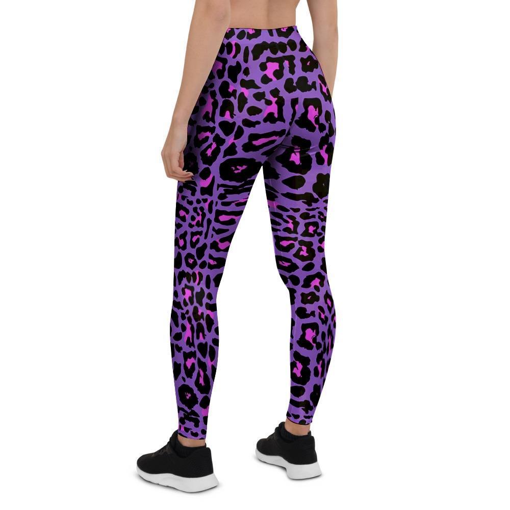 Purple Leopard Women's Leggings-grizzshop