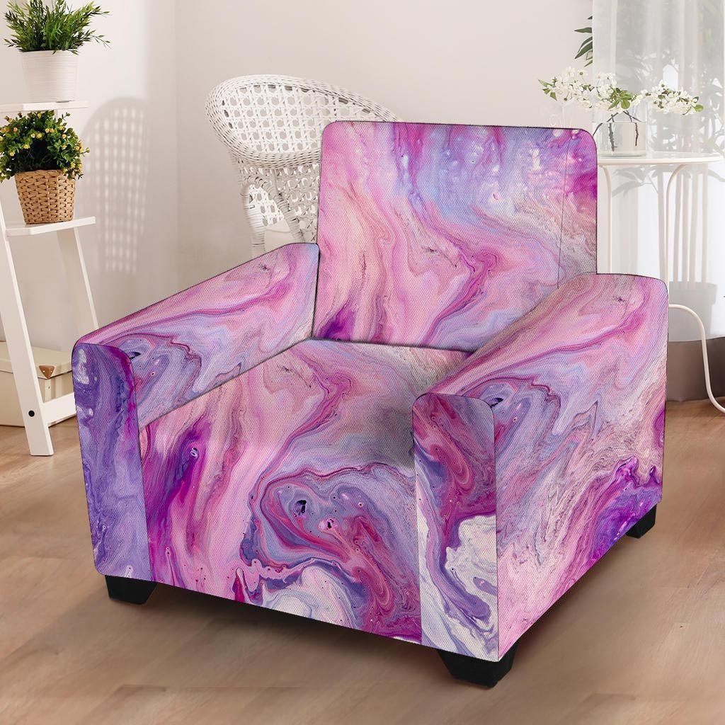 Purple Marble Armchair Cover-grizzshop