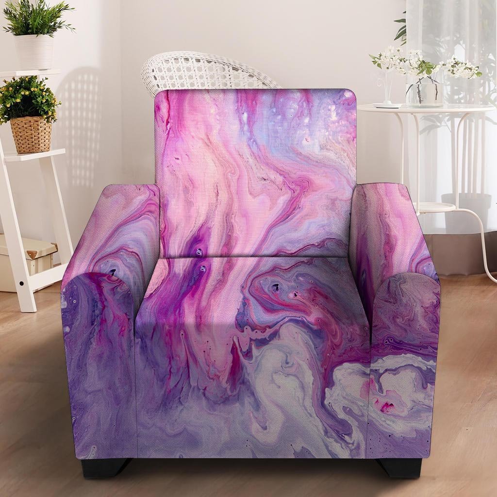 Purple Marble Armchair Cover-grizzshop