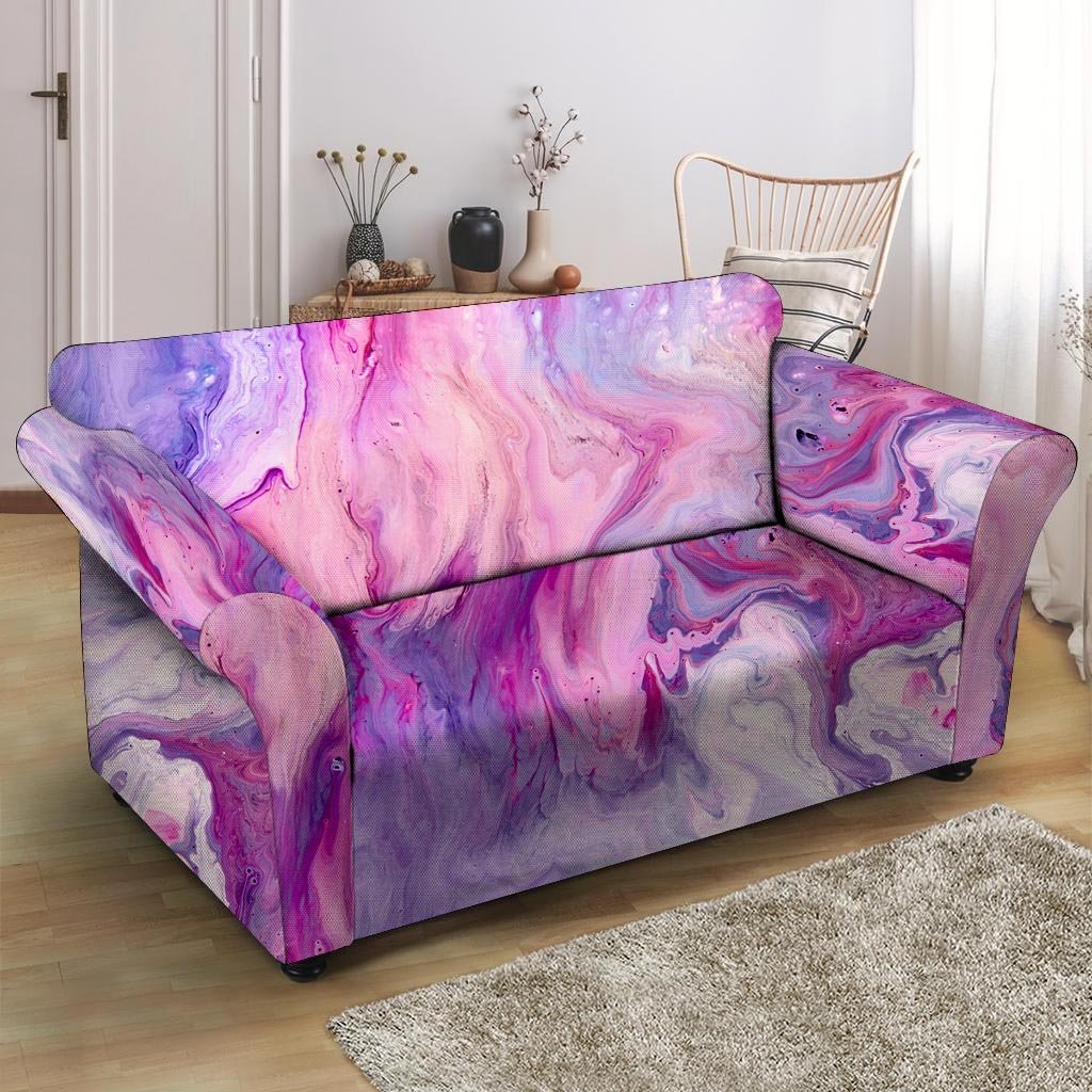 Purple Marble Loveseat Cover-grizzshop