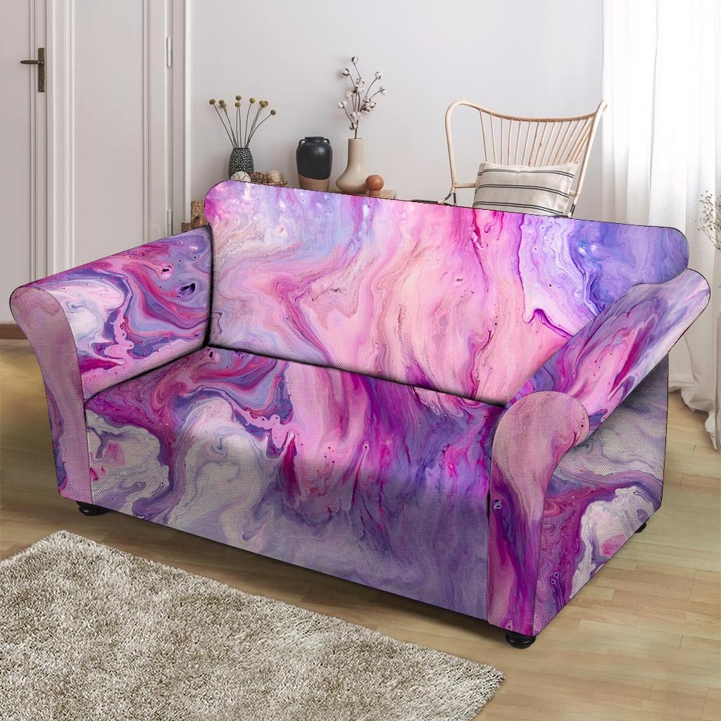 Purple Marble Loveseat Cover-grizzshop