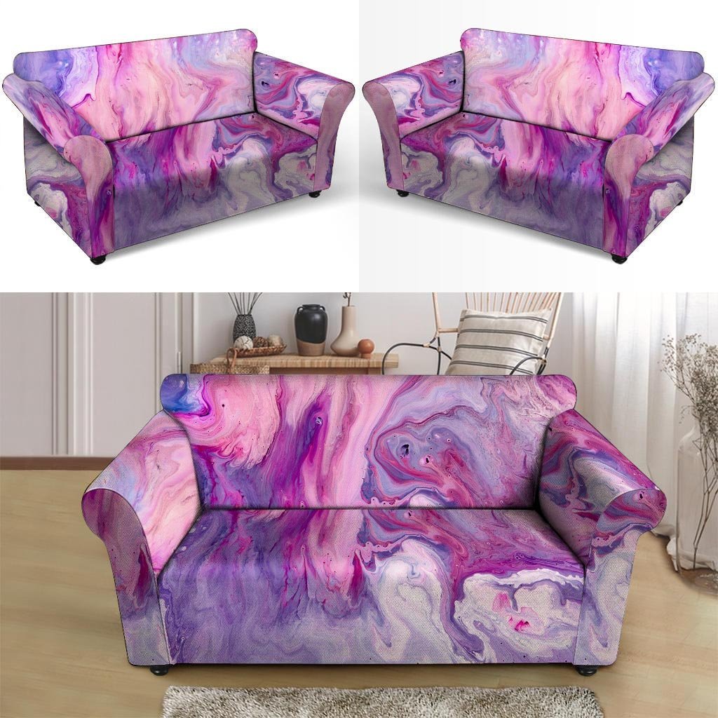 Purple Marble Loveseat Cover-grizzshop