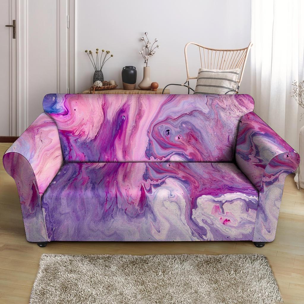 Purple Marble Loveseat Cover-grizzshop