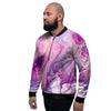 Purple Marble Men's Bomber Jacket-grizzshop