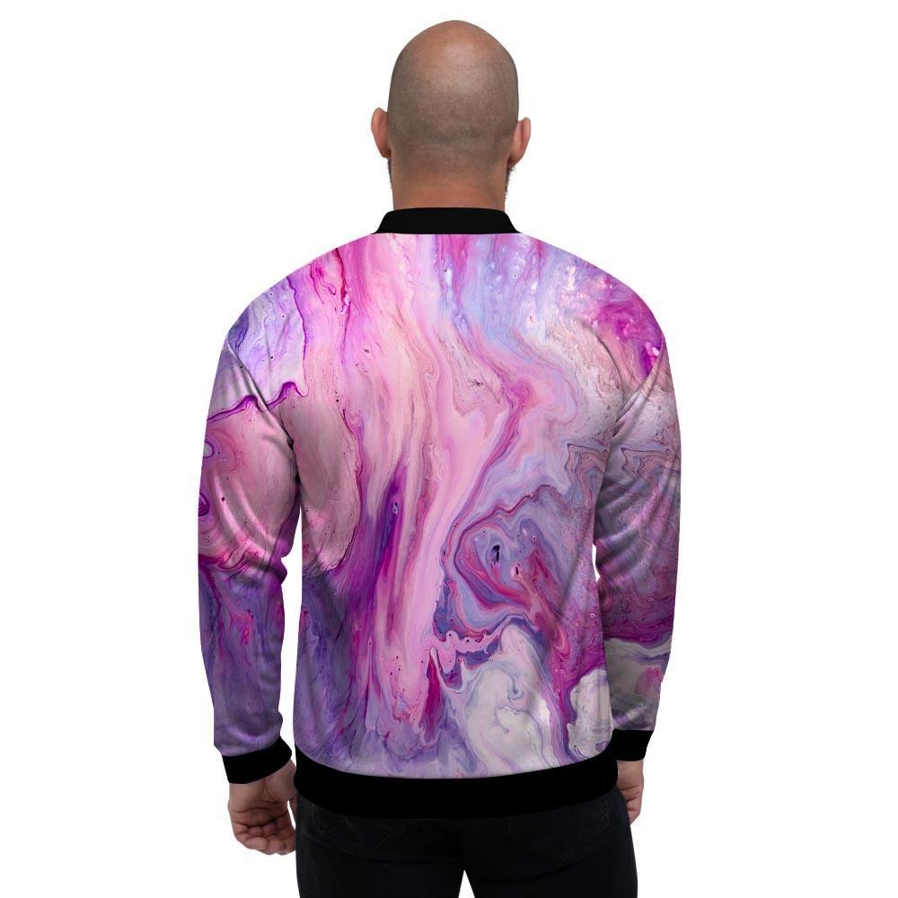 Purple Marble Men's Bomber Jacket-grizzshop