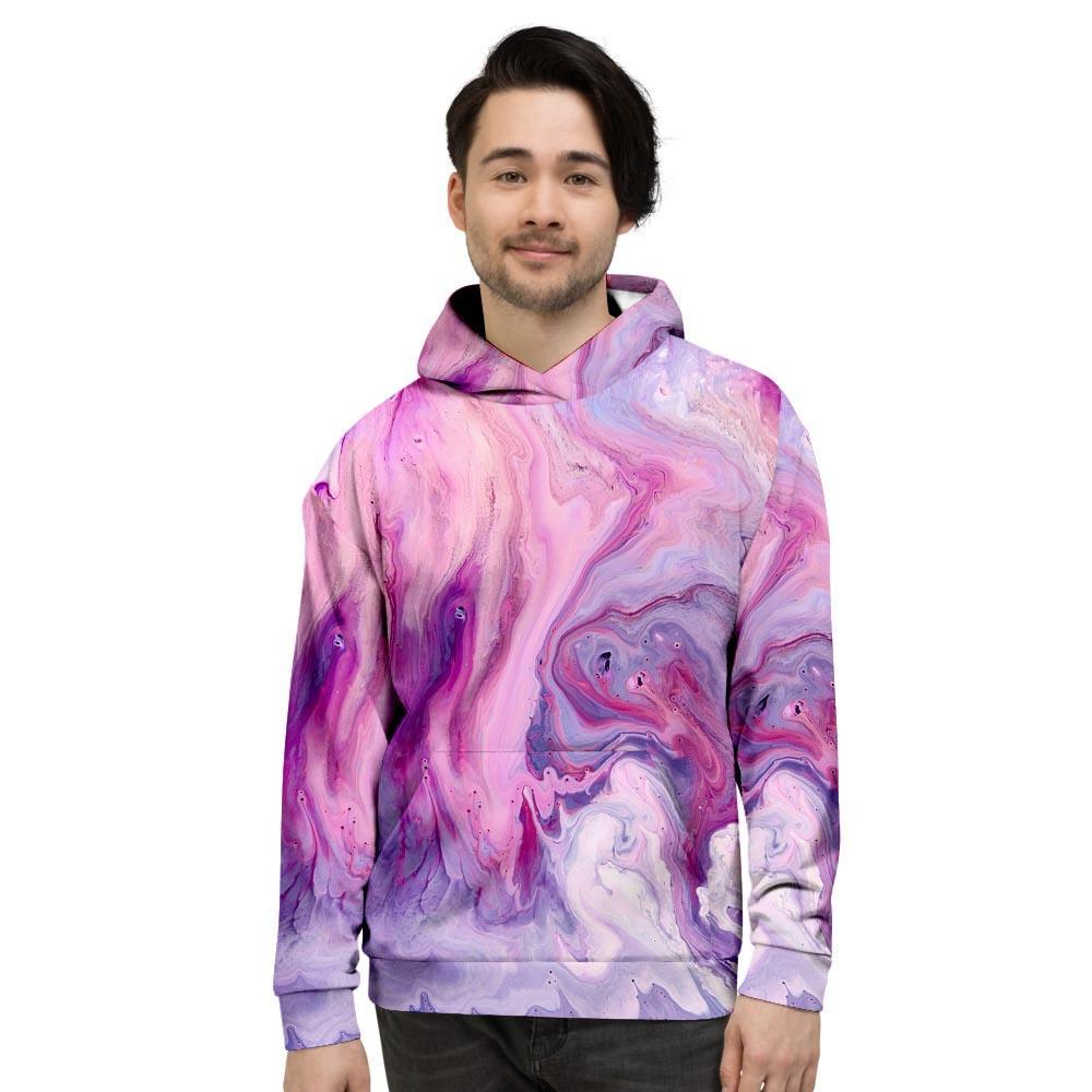 Purple Marble Men's Hoodie-grizzshop