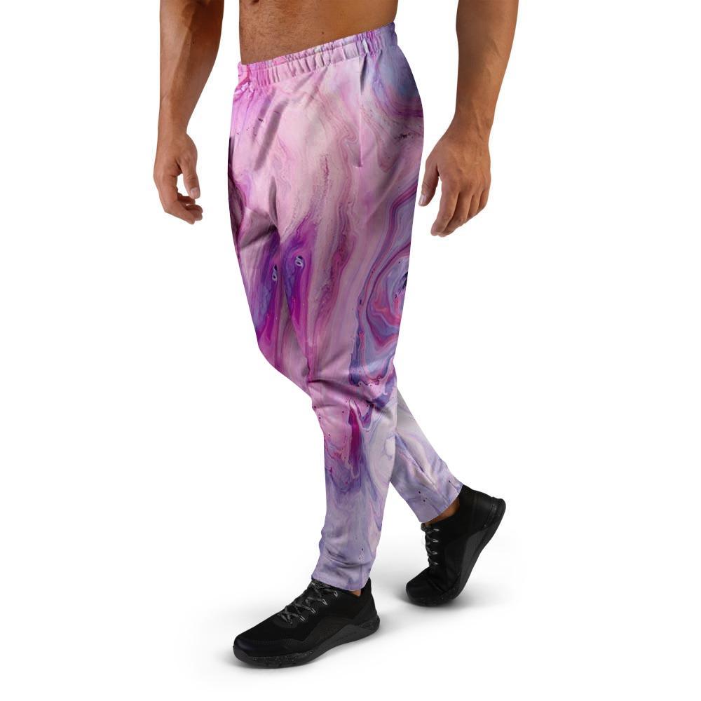 Purple Marble Men's Joggers-grizzshop