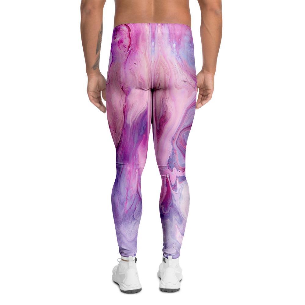 Purple Marble Men's Leggings-grizzshop