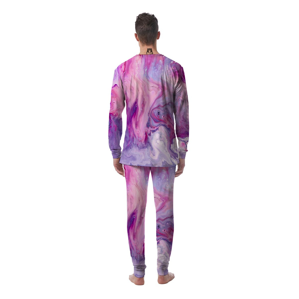 Purple Marble Men's Pajamas-grizzshop