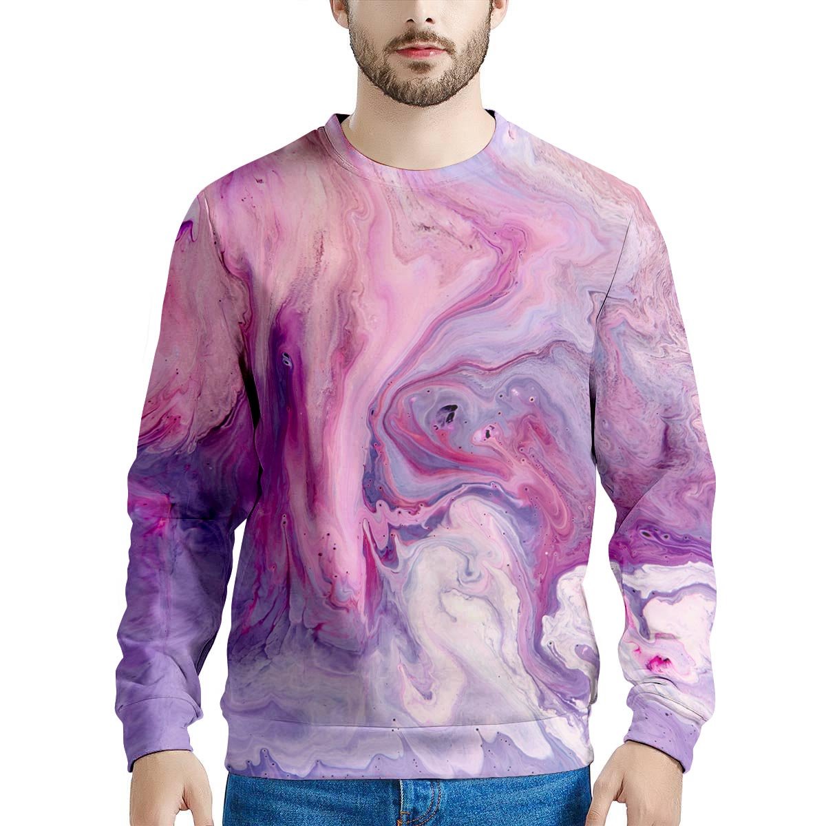 Purple Marble Men's Sweatshirt-grizzshop