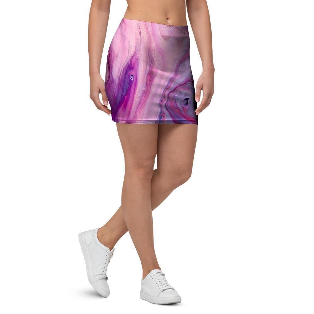 Purple Marble Mini Skirt-grizzshop