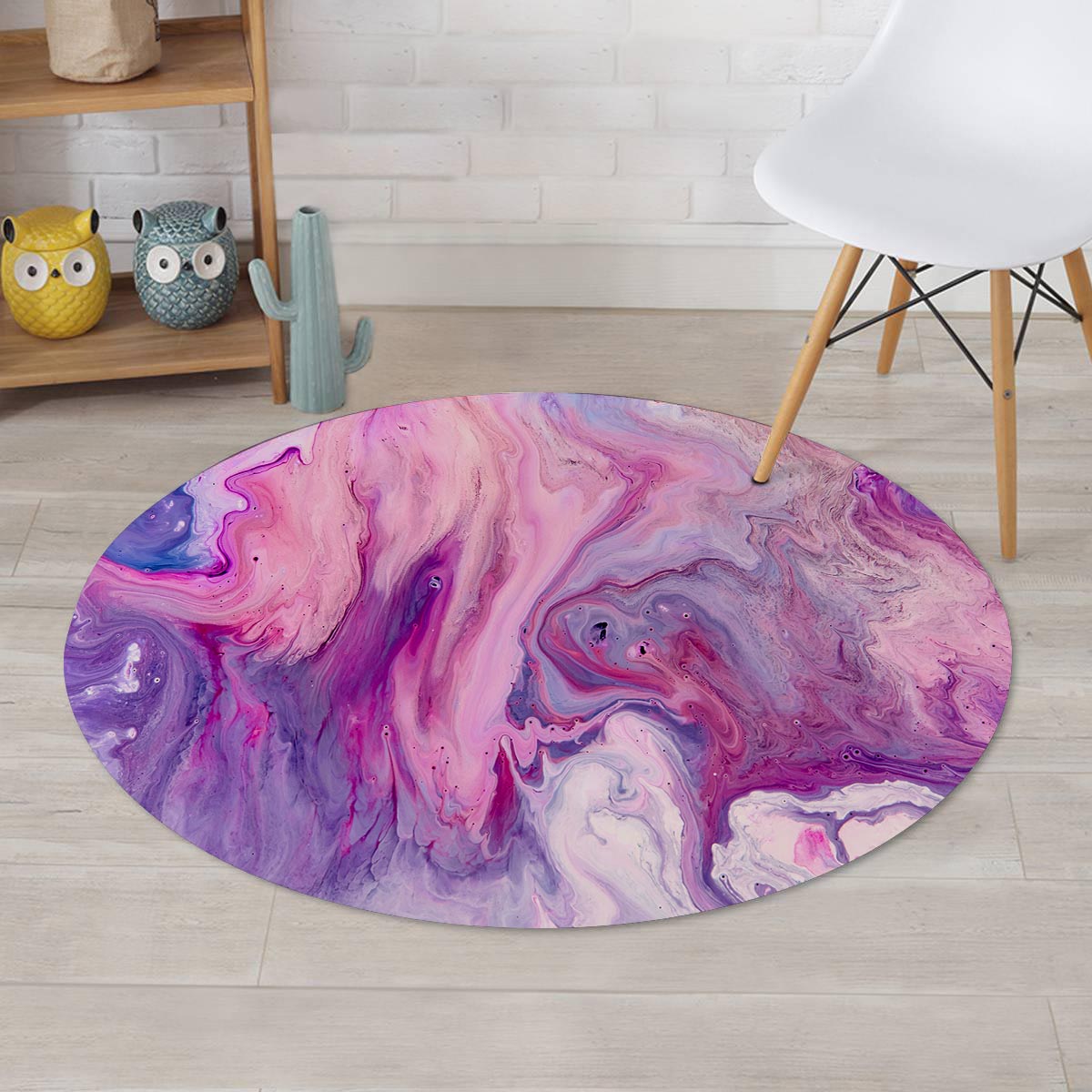 Purple Marble Round Rug-grizzshop