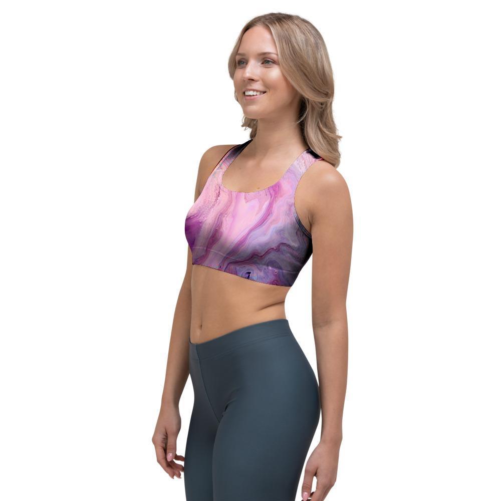 Purple Marble Sports Bra-grizzshop