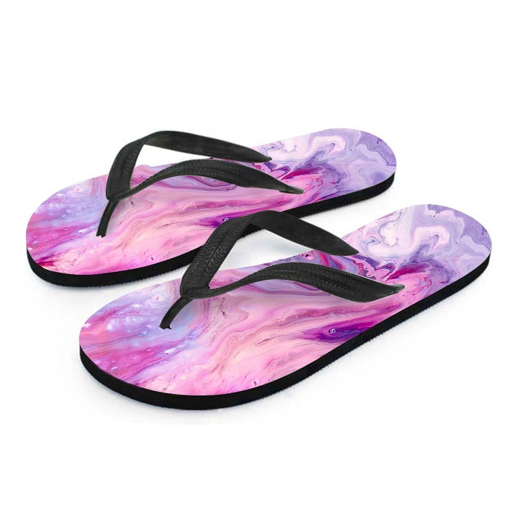 Purple Marble Women's Flip Flops-grizzshop