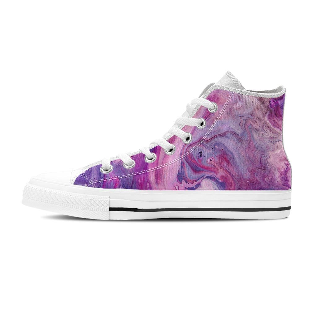 Purple Marble Women's High Top Shoes-grizzshop
