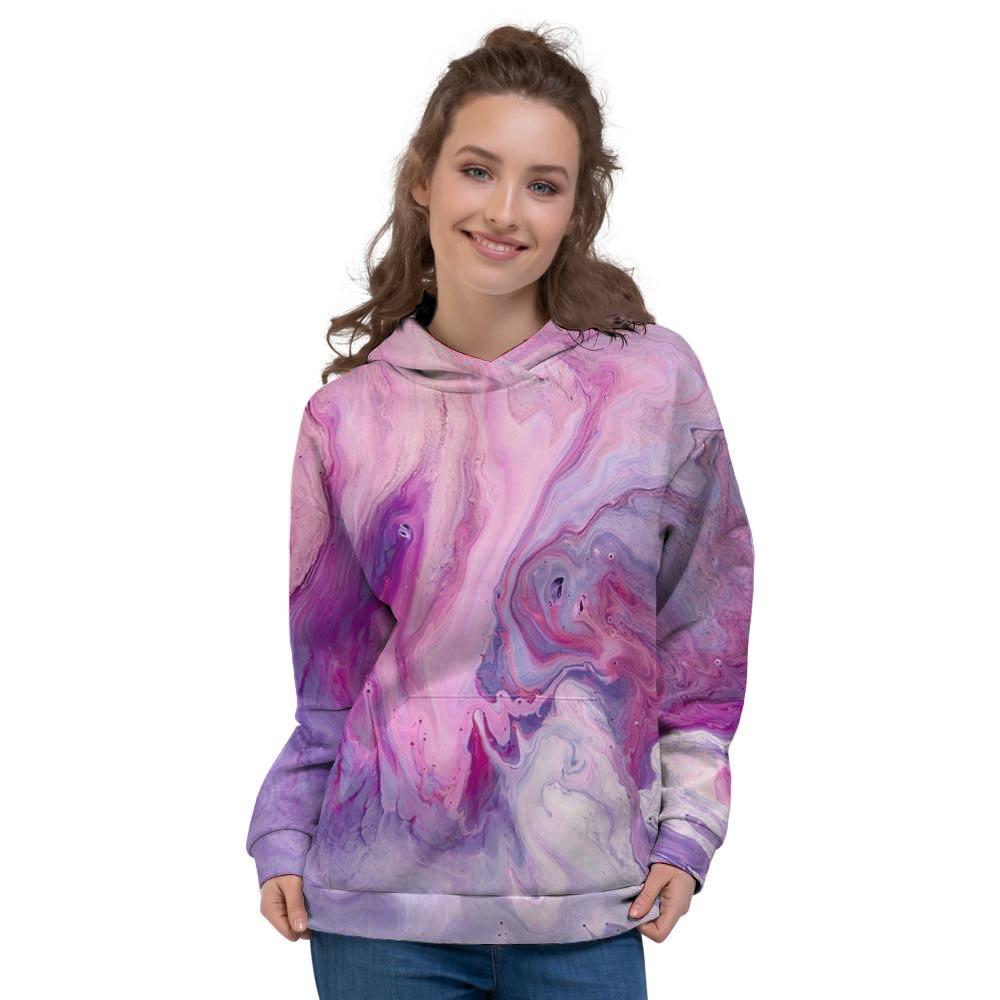 Purple Marble Women's Hoodie-grizzshop