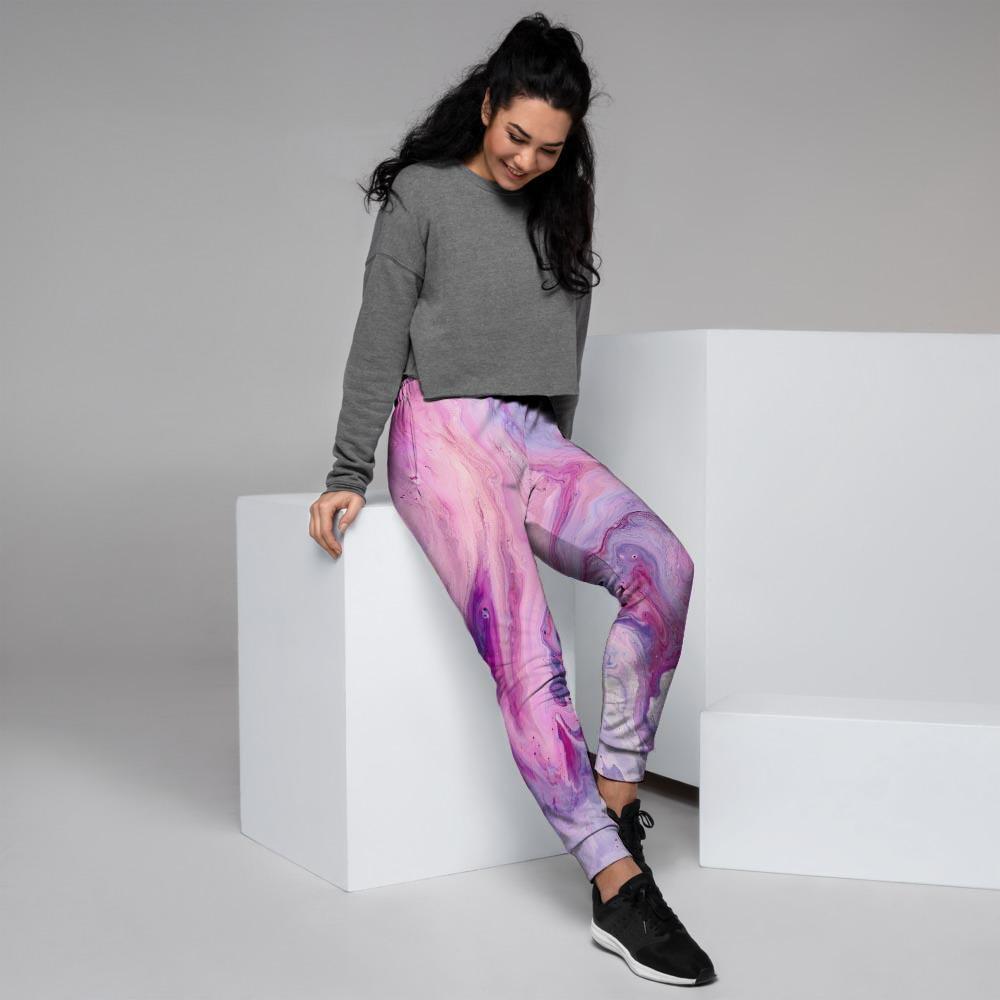 Purple Marble Women's Joggers-grizzshop