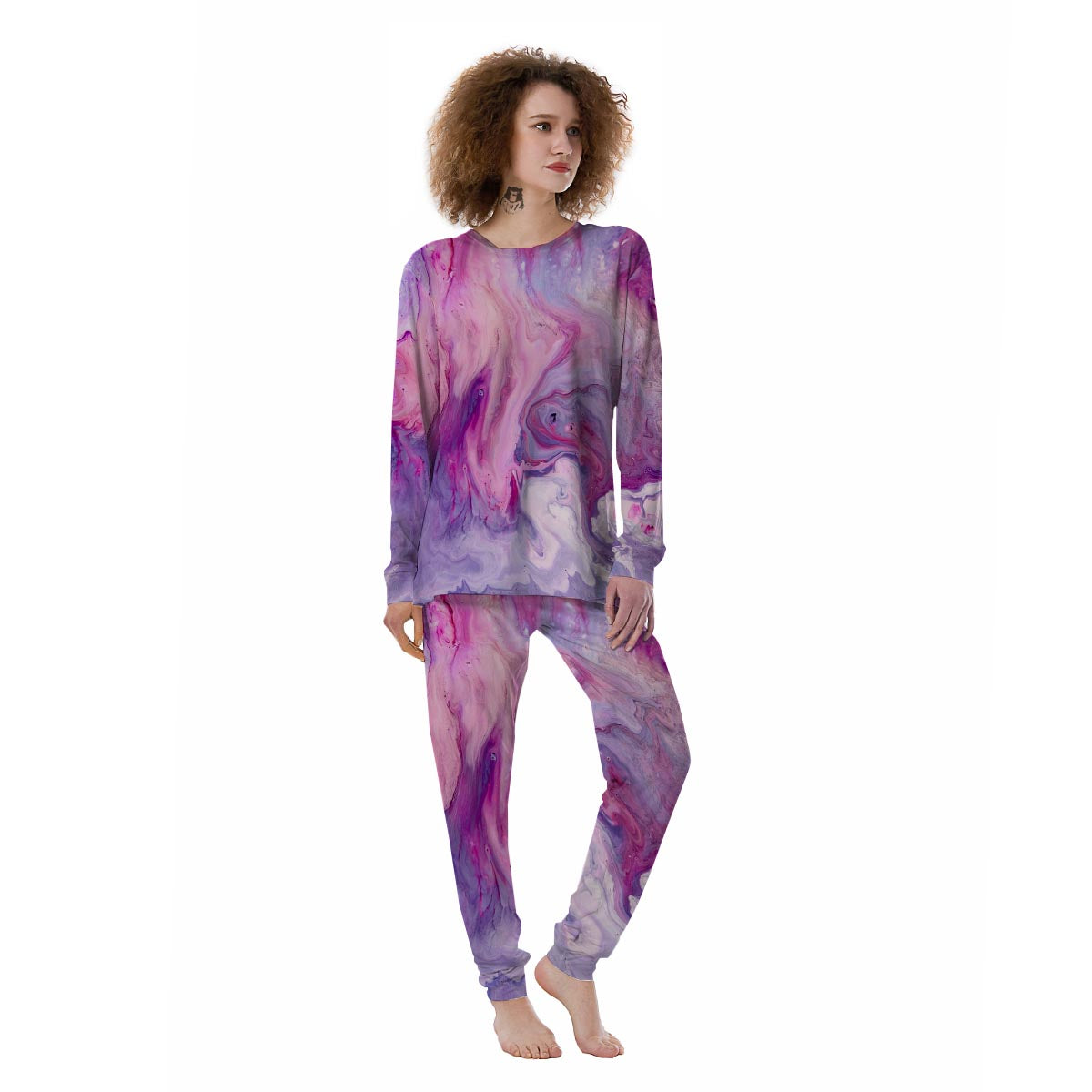 Purple Marble Women's Pajamas-grizzshop