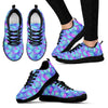 Purple Mermaid Teal Scales Pattern Print Black Sneaker Shoes For Men Women-grizzshop