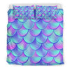 Purple Mermaid Teal Scales Pattern Print Duvet Cover Bedding Set-grizzshop