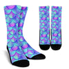 Purple Mermaid Teal Scales Pattern Print Unisex Crew Socks-grizzshop