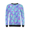 Purple Mermaid Teal Scales Pattern Print Women Crewneck Sweatshirt-grizzshop