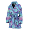 Purple Mermaid Teal Scales Pattern Print Women Long Robe-grizzshop