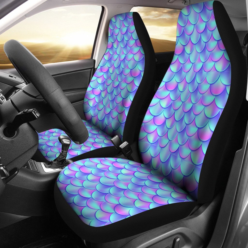 Purple Mermaid Teal Scales Universal Fit Car Seat Cover-grizzshop
