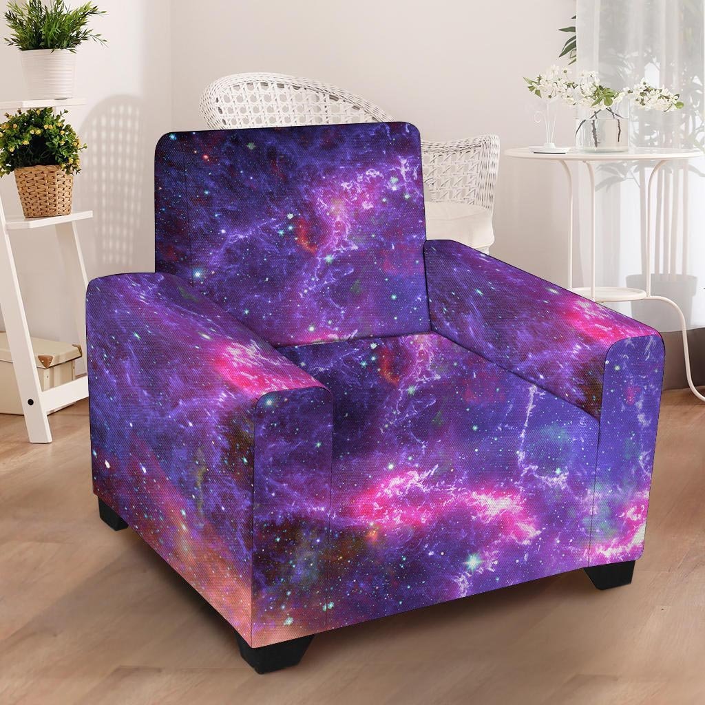 Purple Nebula Galaxy Space Armchair Cover-grizzshop