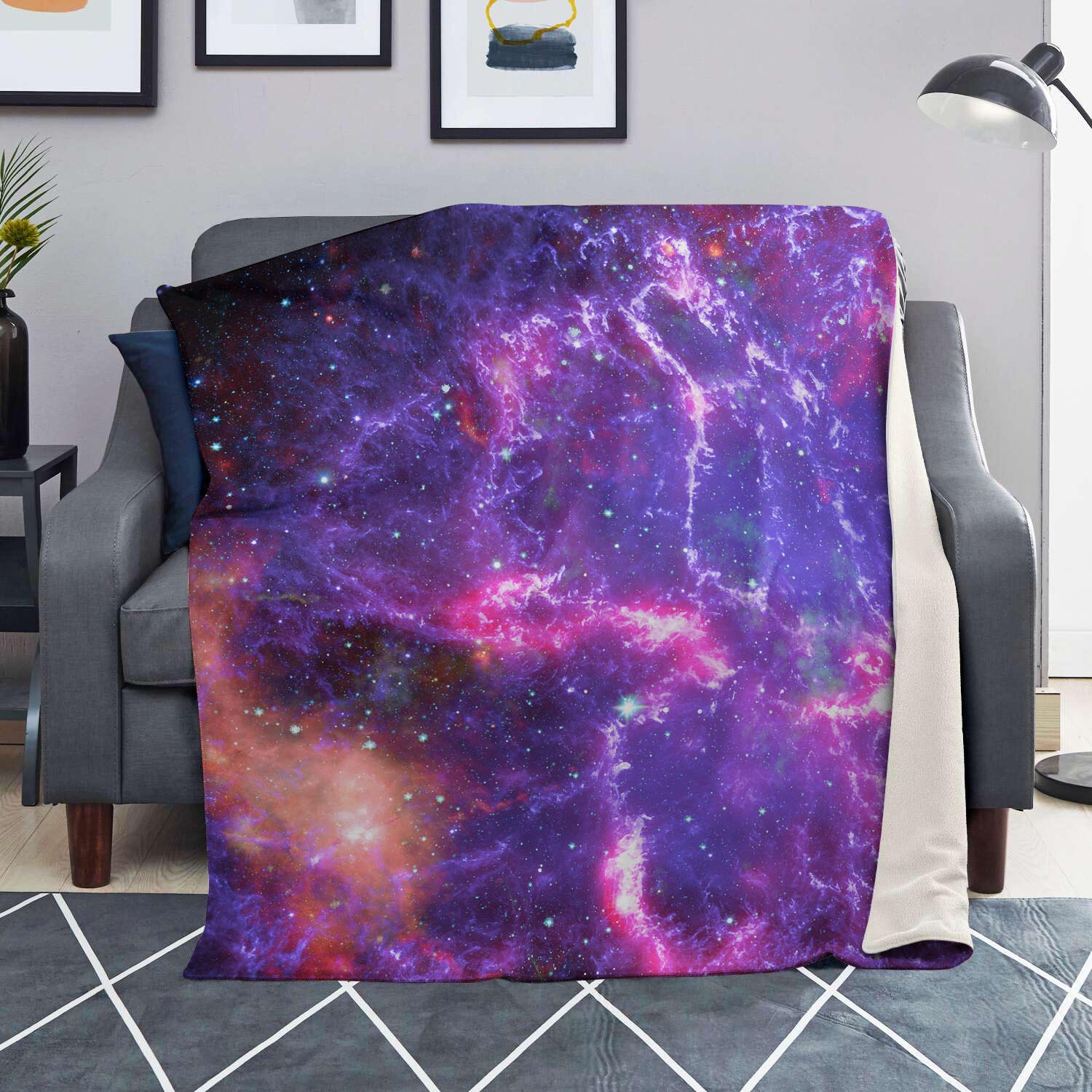 Purple Nebula Galaxy Space Blanket-grizzshop