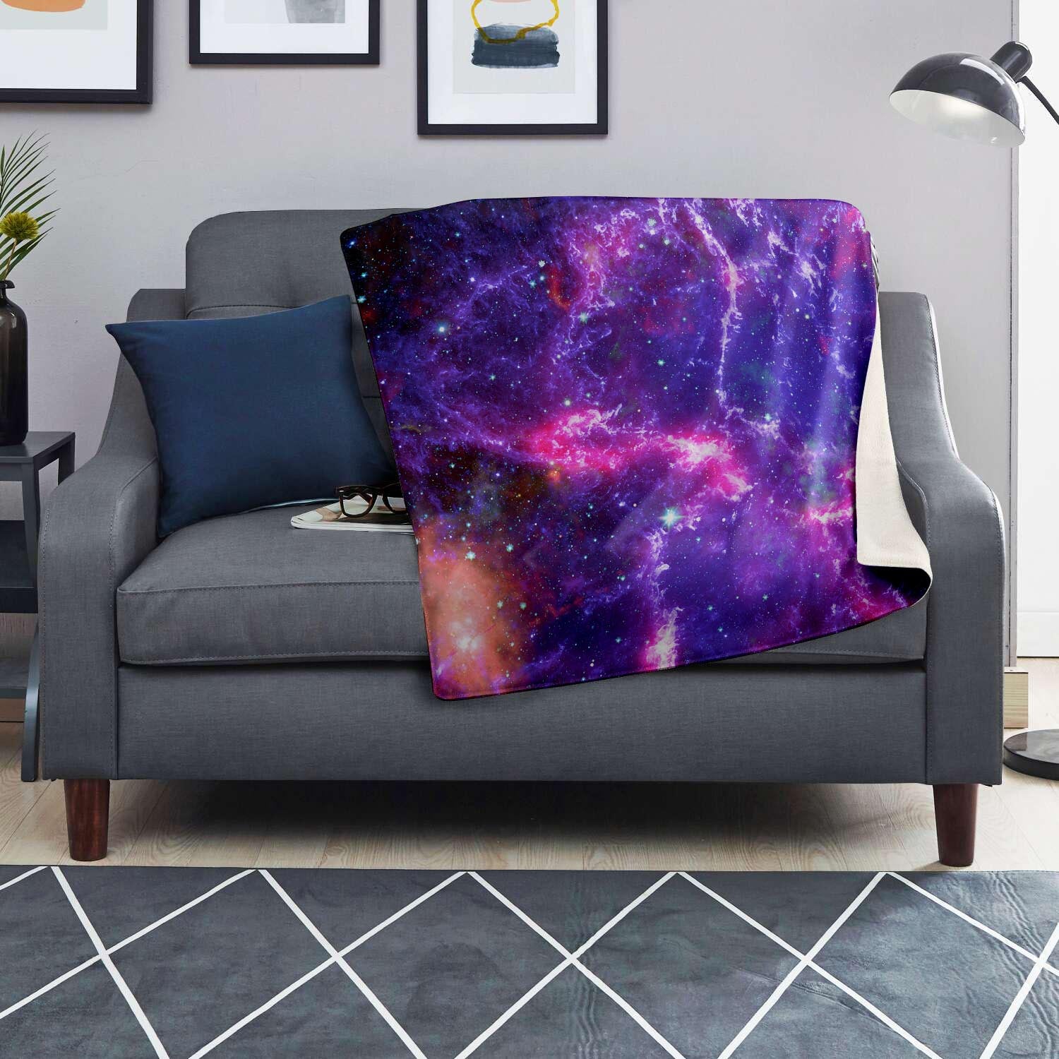 Purple Nebula Galaxy Space Blanket-grizzshop