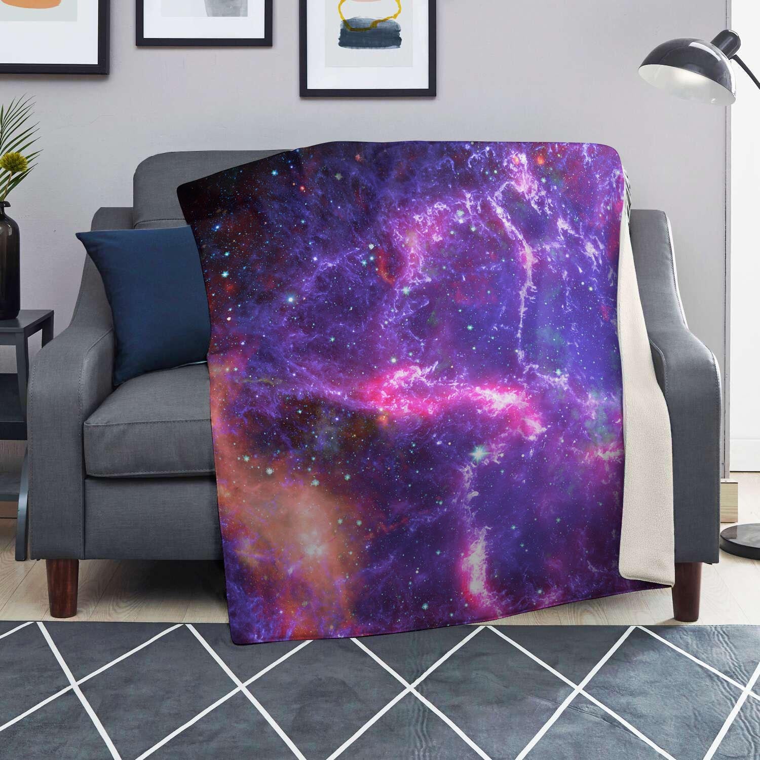 Purple Nebula Galaxy Space Blanket-grizzshop