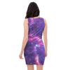 Purple Nebula Galaxy Space Bodycon Dress-grizzshop