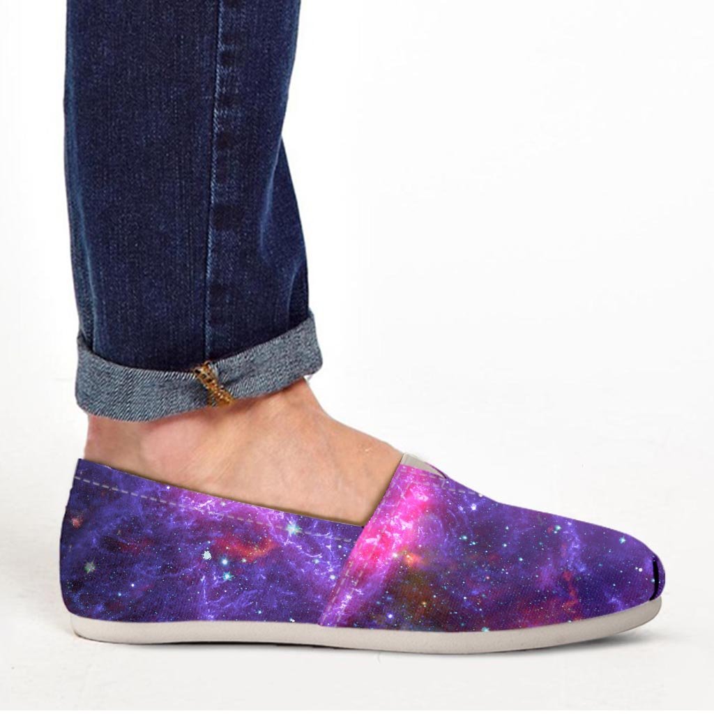 Purple Nebula Galaxy Space Canvas Shoes-grizzshop